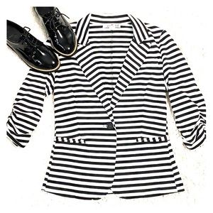 Sweet Child Black & White Striped Blazer Jacket